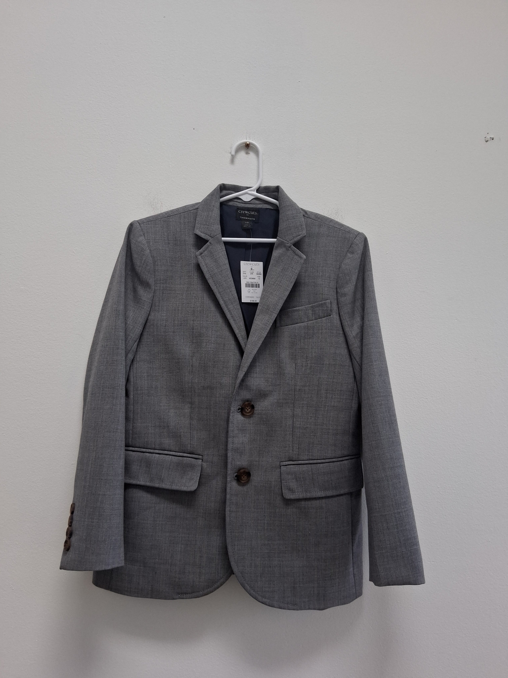 Crewcuts Thompson Gray Two-Button Boys' Blazer Jacket Size 10